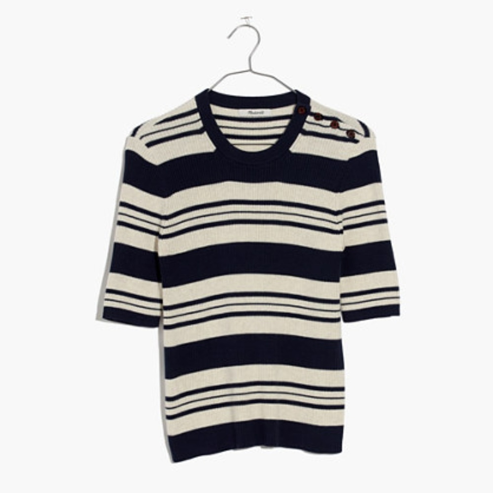 Ribbed Sweater Top in Stripe